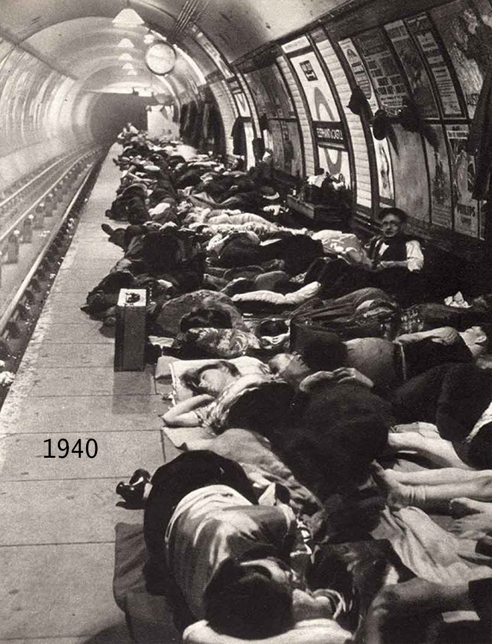 Sleeping in Tube Station